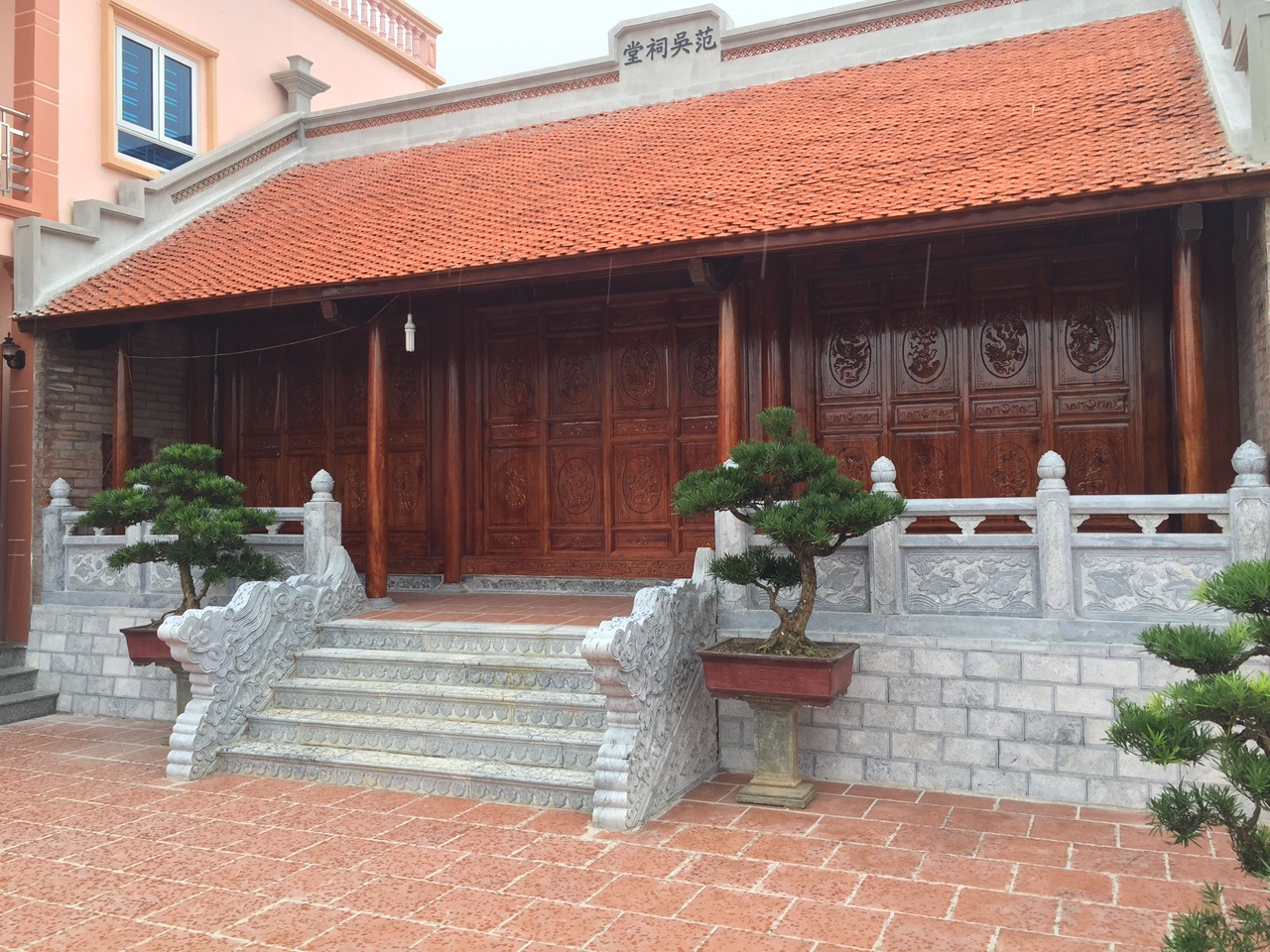 Mẫu thiết kế nhà thờ họ nhà từ đường 3 gian 4 mái 2 tầng độc đáo tại Hà  Tĩnh